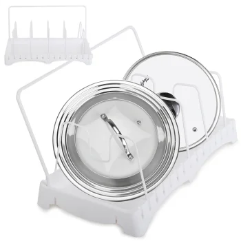 Dish Drainer for Pots and Lids, White