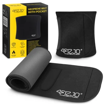 4Fizjo Neoprene Slimming Belt with Pocket, S/M, Black