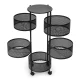 ModernHome Kitchen Rack with 5 Rotating Shelves, Black