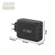 Tech-Protect NC200W-GaN 4-Port 200W Wall Charger - Black