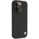 BMW Leather Quilted iPhone 14 Pro Case Black