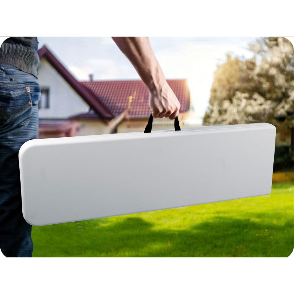 Plonos 180 cm White Folding Garden Bench - Sturdy Outdoor Seating (3)