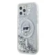 Karl Lagerfeld Liquid Glitter Choupette Head MagSafe dėklas iPhone 12 / 12 Pro, skaidrus