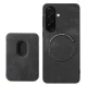Samsung Galaxy A57 5G Faux Leather Case with Detachable Card Holder, MagSafe, Black
