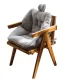 Chair Cushion with Backrest 45x45 cm, Grey