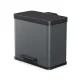 Hailo Öko trio Plus L 3-Compartment Pedal Recycling Bin 3x9L, Matte Dark Grey
