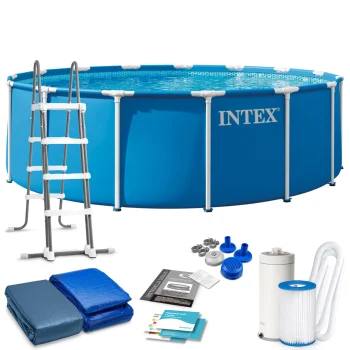 Karkasinis sodo baseinas Intex 28242 457 x 122 cm su siurbliu ir priedais