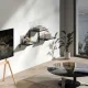 Maclean MC-974 3-Level Modular Wall Shelves, Black