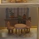 Wooden Dollhouse with Furniture and LED Light 78cm, Pink