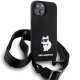 Чехол Karl Lagerfeld для iPhone 15 Crossbody Silicone Choupette, черный