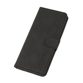 Nokia C10 / C20 KHAZNEH Lint Texture Leather Magnetic Flip Cover Shell Case, Black