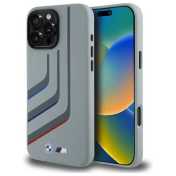 BMW iPhone 16 Pro Max Case Silicone Turning Lines MagSafe, Gray