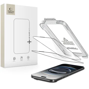 Tech-Protect iPhone 17 Air Tempered Glass Quick Set+ 2-pack, Black