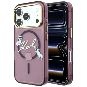 Karl Lagerfeld Script Logo MagSafe Case for iPhone 18 Pro Max / 17 Pro Max, Burgundy