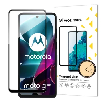 Wozinsky Motorola Moto G200 5G 9H Full Glue Tempered Glass Screen Protector with Black Frame