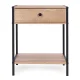 Industrial Nightstand with Drawer and Shelf ModernHome Bedside Table, Light Oak
