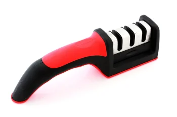 Ruhhy 3-Stage Knife Sharpener, Red