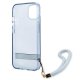 Guess Translucent Strap Case for iPhone 13 with Wrist Strap, Blue