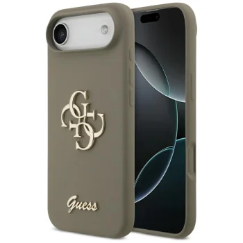 Guess Silicone Big 4G Script dėklas telefonui iPhone Air, rudas