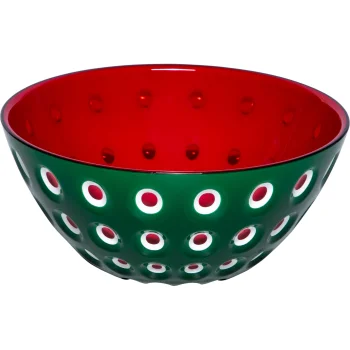 Guzzini Le Murrine Bowl 25cm 2.7L, Emerald Green and Red