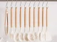 Silicone Kitchen Utensils and Knife Set with Stand, 19 Pieces, White