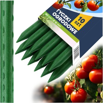 Reinforced plant support stakes 180 cm, 10 pcs, Plonos PL-940, green