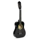 ECOTOYS Large Wooden Kids Guitar with 6 Strings, Black