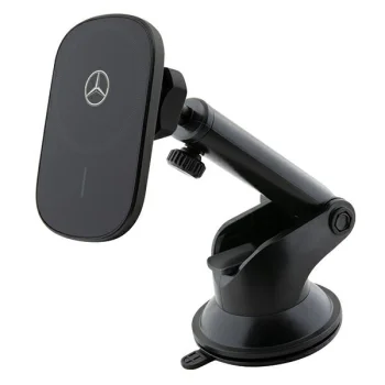 Mercedes 15W Wireless Charger & Car Holder Silver Stars MagSafe, Black