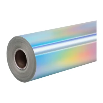 HTVRONT Holographic Self-Adhesive Film, 30.5 cm x 90 cm, Silver