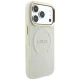 Guess Saffiano Peony & Ring MagSafe case for iPhone 18 Pro / 17 Pro, beige