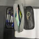 Maaleo Triple Compartment Pencil Case, Grey