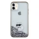 Karl Lagerfeld iPhone 11 Case Liquid Glitter Choupette, Transparent