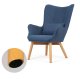Sofotel Norse Wingback Armchair with Footstool, Blue