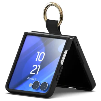 Mercury Gold Ring Case for Samsung Galaxy Z Flip8, Black