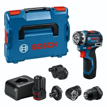 Bosch GSR 12V-32 FC Cordless Drill Driver with 2x2.0Ah Batteries, FlexiClick Attachments and L-BOXX