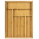 Ruhhy Wooden Cutlery Storage Tray for Drawers, Bamboo Cutlery Organizer with 6 to 8 Compartments