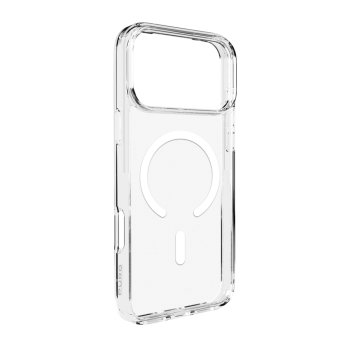 Puro Lite Mag TPU+PC Case Compatible with MagSafe iPhone 17 Pro - Transparent with White Ring