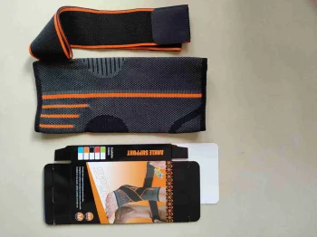 Elastic Ankle Support Brace, Grey/Orange