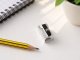 Compact Single Hole Metal Pencil Sharpener, Silver