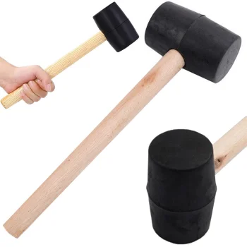 Rubber Mallet with Wooden Handle, 25 cm