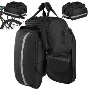 Large Bicycle Pannier Rack Bag 30L Black