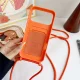 iPhone 17 Pro / 18 Pro Silicone Case with Card Pocket and Crossbody Strap, Orange