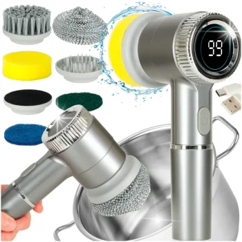 Electric Cleaning Brush 5-in-1 with LED Display, 3 Speeds