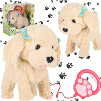 Interactive Toy Poodle Dog on Leash, Walks and Barks