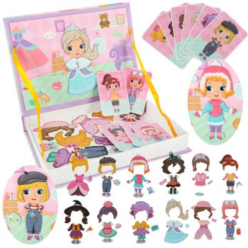 Magnetic Puzzle Book "Dress Up Doll", 51 Pieces