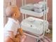 Mobile Storage Cart on Wheels, 3 Tiers, White