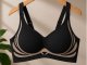 Women\'s Push-Up Sports Bra, Seamless, Black, Size L