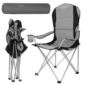 Folding Fishing Chair Trizand 120kg, Black-Gray