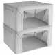 Foldable Storage Organiser Boxes with Frame 2 Pack Ruhhy 22930, 40x30x20 cm, Grey