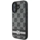 DKNY iPhone 16 Case Checkered Pattern & Printed Stripes, Black